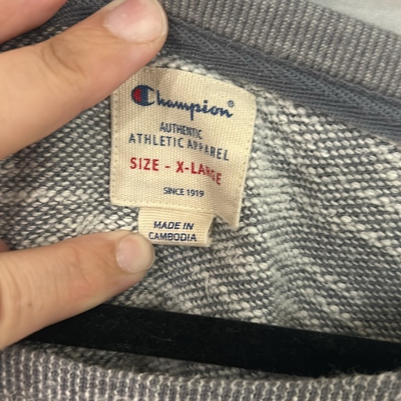 Champion Pull over Sweater two toned Gray XL - Picture 5 of 7